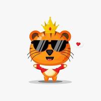 Cute tiger king vector