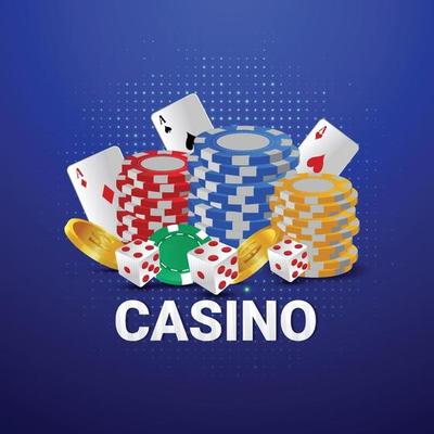 Casino online gambling game with roulette, casino chips, and gold coin