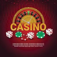 Casino luxury gambling game with slot machine and chips vector