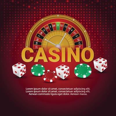 Casino luxury gambling game with slot machine and chips