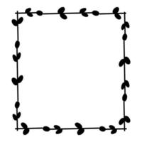 Easter Square frames. Square frame made of willow twigs.Easter wreath made of willow stalks.Vector flat illustration. Design for invitations,printing. Vector illustration