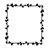 Easter Square frames. Square frame made of willow twigs.Easter wreath made of willow stalks.Vector flat illustration. Design for invitations,printing. Vector illustration