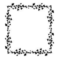 Easter Square frames. Square frame made of willow twigs.Easter wreath made of willow stalks.Vector flat illustration. Design for invitations,printing. Vector illustration