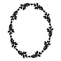 Willow Easter wreath.Oval wreath of willow branches. Vector illustration isolated on a white background. Design for Easter, wedding, spring decor
