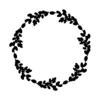 willow easter wreath.corona redonda de ramas de sauce. ilustración vectorial aislado en un fondo blanco. diseño para pascua, boda, decoración de primavera vector