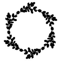 Willow Easter wreath.Round wreath of willow branches. Vector illustration isolated on a white background. Design for Easter, wedding, spring decor