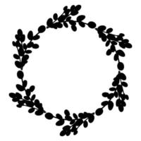 Willow Easter wreath.Round wreath of willow branches. Vector illustration isolated on a white background. Design for Easter, wedding, spring decor