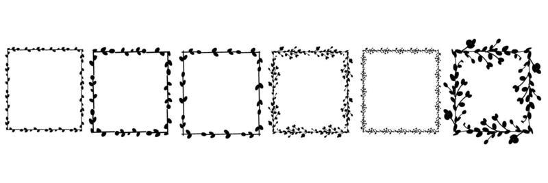 Set of Easter Square frames. Square frame made of willow twigs.Easter wreath made of willow stalks.Vector flat illustration. Design for invitations,printing. Vector illustration