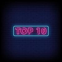 Top 10 Neon Signs Style Text Vector
