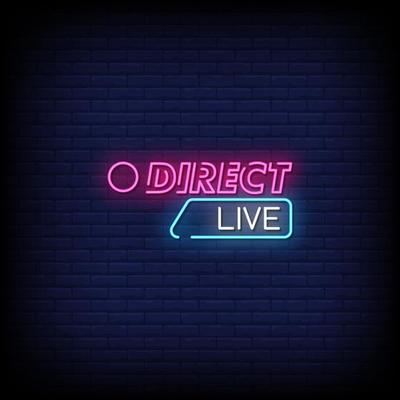 Direct Live Neon Signs Style Text Vector