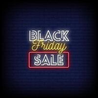Black Friday Sale Neon Signs Style Text Vector