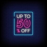 Up To 50 Off Neon Signs Style Text Vector