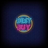 Best Buy Neon Signs Style Text Vector