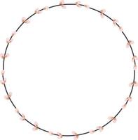 Willow wreath. Round frame made of willow twigs. Easter wreath made of willow stalks.Vector flat illustration isolated on a white background vector