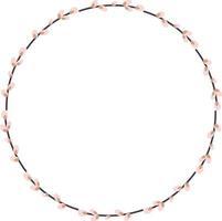 Willow wreath. Round frame made of willow twigs. Easter wreath made of willow stalks.Vector flat illustration isolated on a white background vector