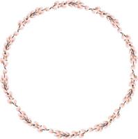 Willow wreath. Round frame made of willow twigs. Easter wreath made of willow stalks.Vector flat illustration isolated on a white background vector