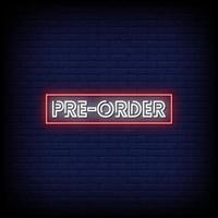 Pre Order Neon Signs Style Text Vector