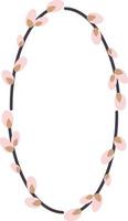 Oval wreath of willow. Willow wreath.Easter wreath made of willow stalks.Vector flat illustration isolated on a white background. Design for invitations, postcards, printing. vector