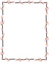 Rectangular frame with willow twigs. vector