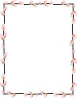 Rectangular frame with willow twigs. vector