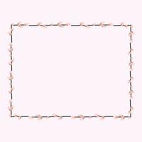 Rectangular frame with willow twigs. vector