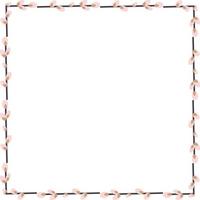 square frame made of willow twigs.Easter wreath made of willow stalks.Vector flat illustration isolated on a white background. Design for invitations, postcards, printing. vector