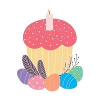 Easter cake. Easter cupcake. Vector illustration