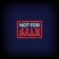 Not For Sale Neon Signs Style Text Vector