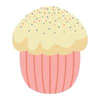 cupcake de vacaciones pastel de pascua o de cumpleaños. vector