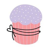 cupcake de vacaciones pastel de pascua o de cumpleaños. vector