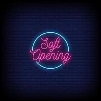 Soft Opening Neon Signs Style Text Vector