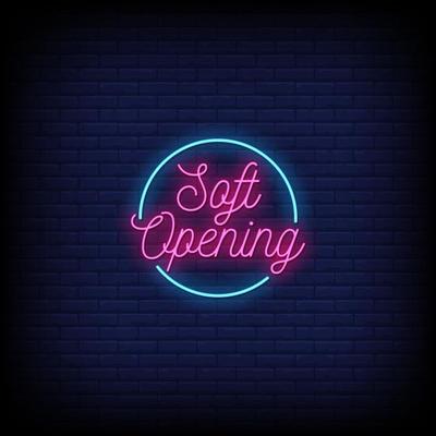 Soft Opening Neon Signs Style Text Vector