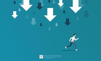 WebBusiness finance crisis concept with arrows decrease symbol. cost declining reduction or loss of income vector