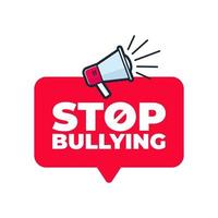Stop bullying with megaphone. Badge with icon. vector