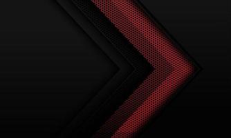 Abstract red metallic hexagon mesh arrow direction on dark grey shadow blank space design modern futuristic background vector illustration.