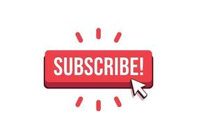 Subscribe button with arrow cursor and shadow icon vector. vector