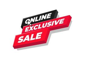 Online exclusive sale tag or banner design. vector