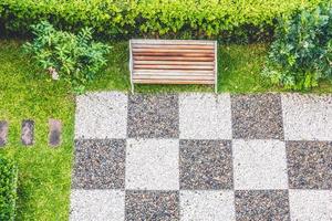 Empty bench in the park photo