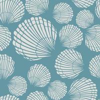 Seamless pattern with seashells. Marine background.  Hand drawn vector illustration in sketch style. Perfect for greetings, invitations, coloring books, textile, wedding and web design.