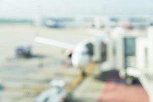 Abstract blur airplane in the airport photo