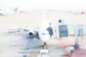 Abstract blur airplane in the airport photo