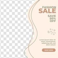 Creative Fashion sale promo social media post template design banner with pink color style. good for online business promotion vector