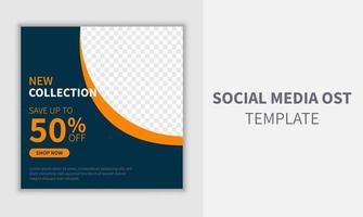 Fashion sale promo social media post template design banner with blue color style. good for online business promotion vector