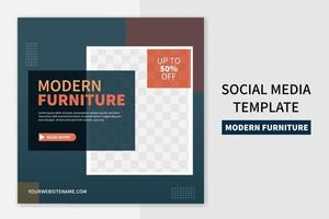 Creative modern furniture sale promo social media post template collection. best for business online promotion. social web advertising vector