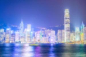 Abstract defocused Hong Kong skyline photo