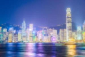 Abstract defocused Hong Kong skyline photo