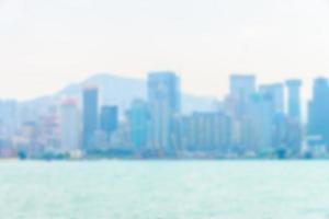 Abstract defocused Hong Kong skyline photo