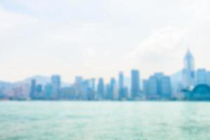 Abstract defocused Hong Kong skyline photo