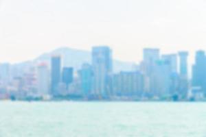 Abstract defocused Hong Kong skyline photo