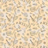 contour illustration of a seamless Mexican theme for design vector
